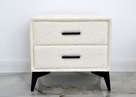 Produse - Noptiera ML-NS-7 Tapitata Stofa Teddy Nuanta Alb