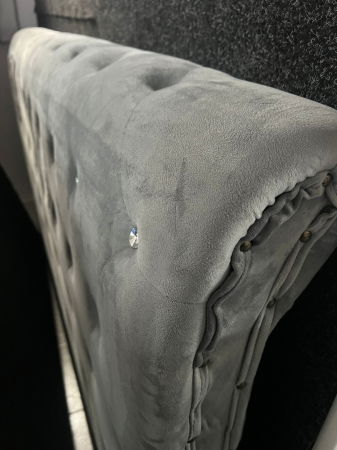 Pat 180x200 cm Sunday Gri cu 4 sertare Tapitat Catifea Somiera Inclusa [8]