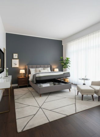 Produse - PAT BELMONDE 160X200 CU LADA DE DEPOZITARE CATIFEA GRI