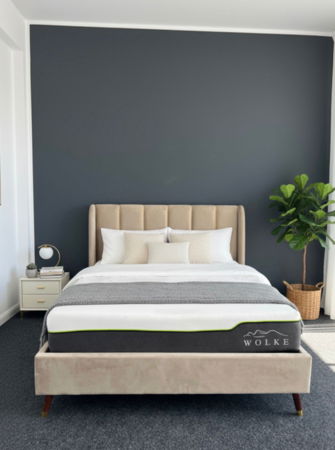 Produse - PAT BELMONDE 180X200 CU LADA DE DEPOZITARE CATIFEA BEJ