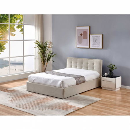 Pat Calypso 160x200 cm Tapitat Stofa Crem [1]