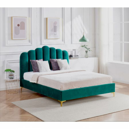 Produse - Pat Cloud 160x200 cm Tapitat Catifea Verde