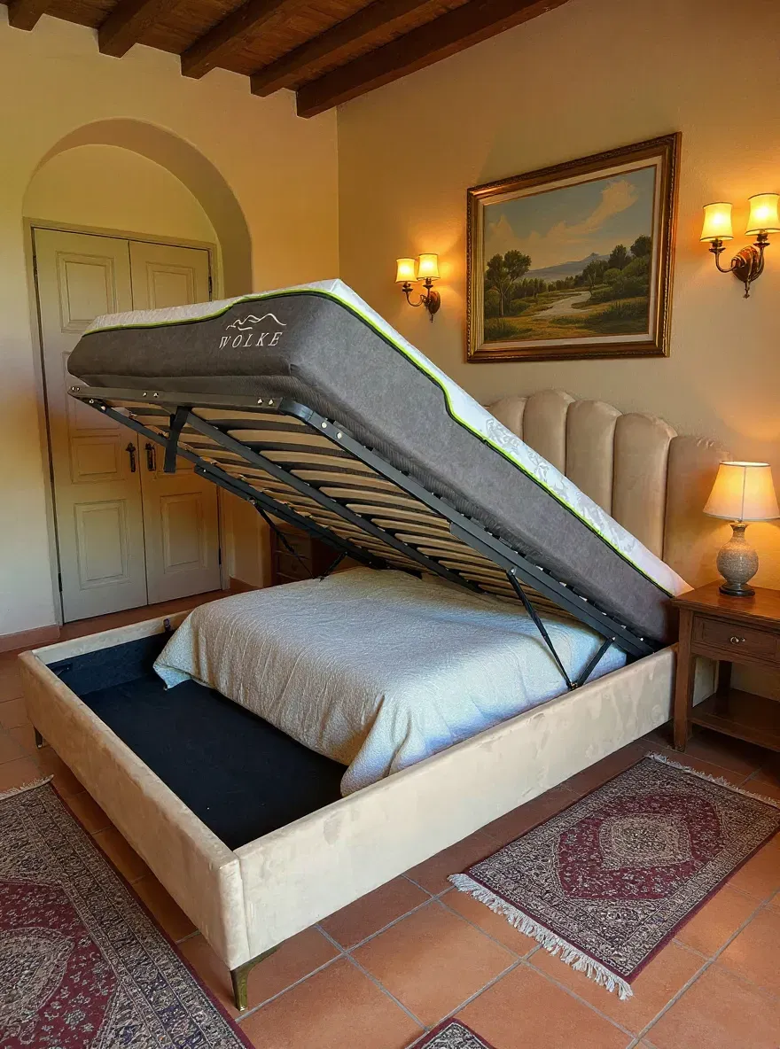 Produse - PAT CLOUD 160X200 CU LADA DE DEPOZITARE CATIFEA BEJ