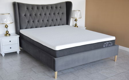 Pat Lora 180x200 cm Tapitat Catifea Gri Somiera Inclusa [3]