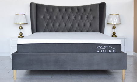 Pat Lora 180x200 cm Tapitat Catifea Gri Somiera Inclusa [4]