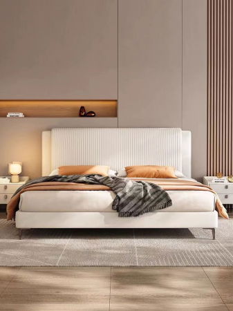 Produse - Pat Lyra 160x200 cm Tapitat Catifea Crem Somiera Inclusa Ml 2432