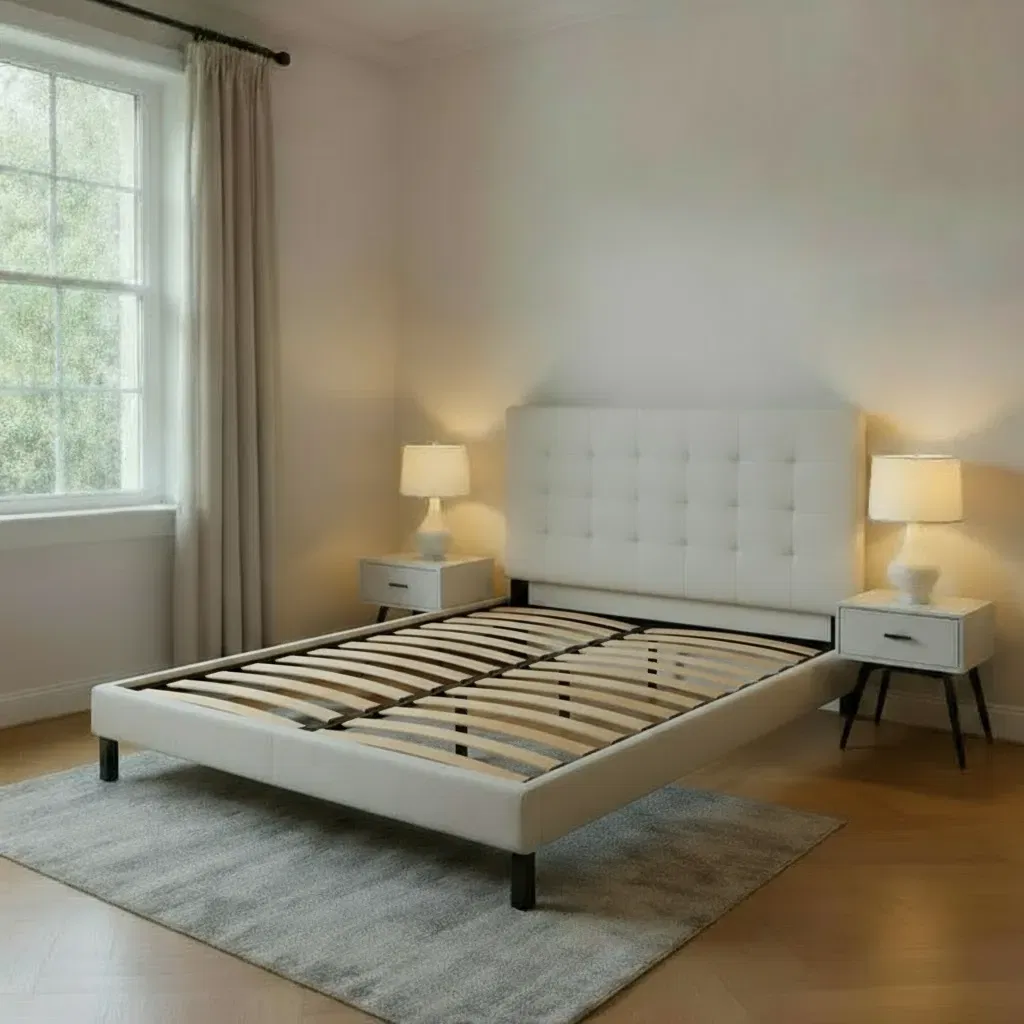 Produse - Pat Mali 160x200 cm Tapitat Nuanta Crem Somiera Inclusa (cod L8)