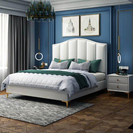 Pat Musset 140x190 cm Tapitat Catifea Nuanta Crem Somiera Inclusa (cod 6607) [0]