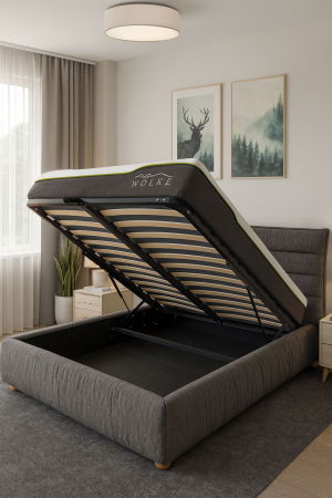 Produse - PAT PRESTIGE 180X200 CU LADA DE DEPOZITARE STOFA GRI