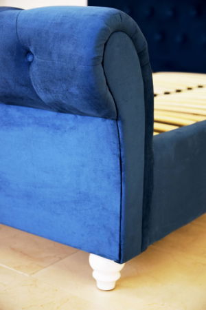 Pat Silver 180x200 cm Tapitat Catifea Albastru [3]