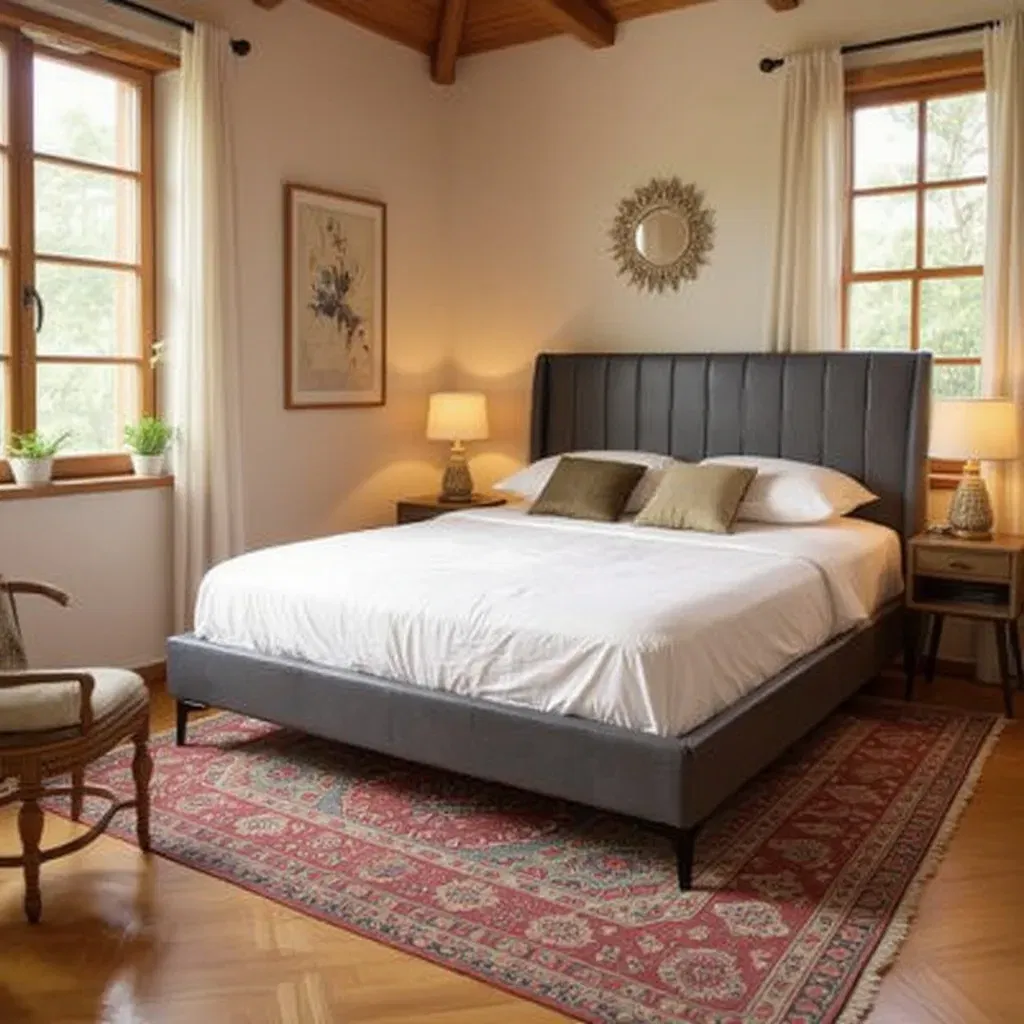 Produse - Pat Tossino 180x200 cm Tapitat Catifea Gri Somiera Inclusa (cod L17)