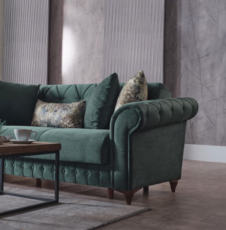 Set 3+2+1 Ibiza Lada Depozitare Tapitat Catifea Verde [8]