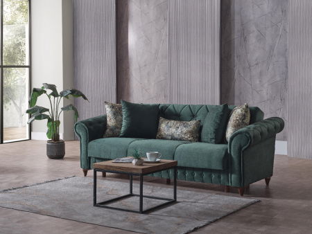 Set 3+2+1 Ibiza Lada Depozitare Tapitat Catifea Verde [1]