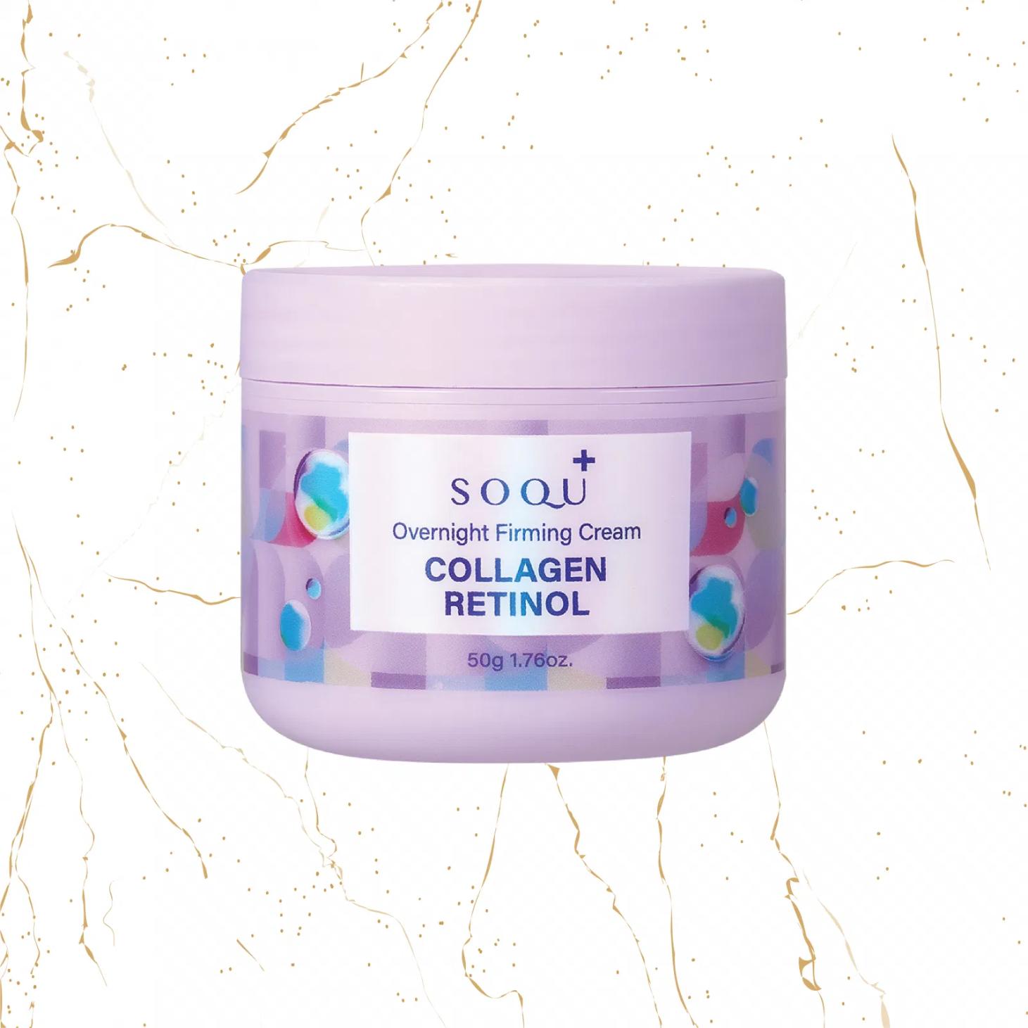 Rutina de ingrijire a tenului seara - Crema de noapte pentru fermitate SOQU Collagen Retinol Overnight Firming