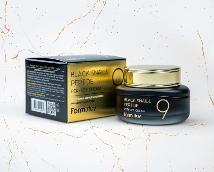 Crema de fata cu extract de melc negru Farmstay Black Snail & Peptide 9 Perfect, 55ml [2]