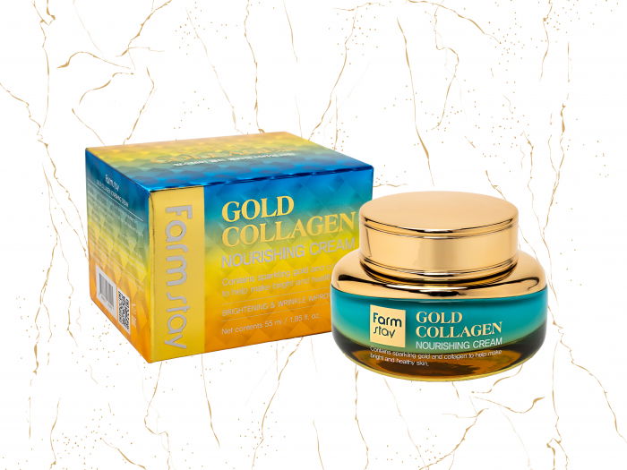 Crema de fata nutritiva cu colagen si aur Farmstay Gold Collagen Nourishing, 55ml [2]