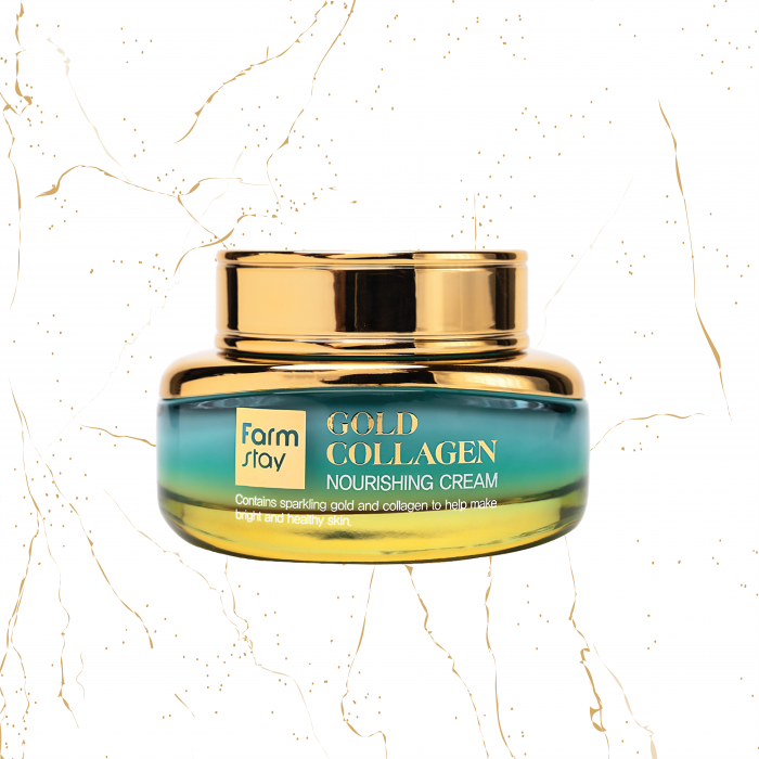 Crema de fata nutritiva cu colagen si aur Farmstay Gold Collagen Nourishing, 55ml [1]