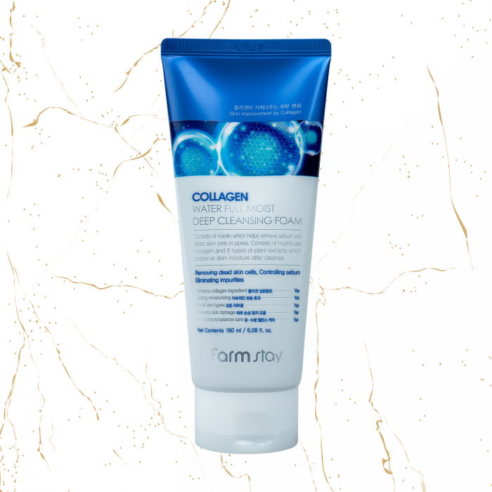 Spuma de curatare profunda Farmstay Collagen Water Full Moist, 180 ml [1]