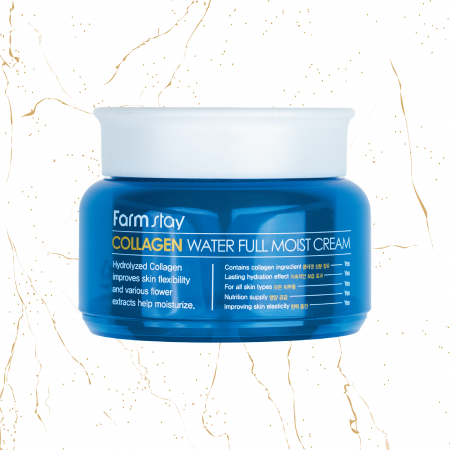 Creme coreene - Crema de fata hidratanta Farmstay Collagen Water Full Moist, 100 g