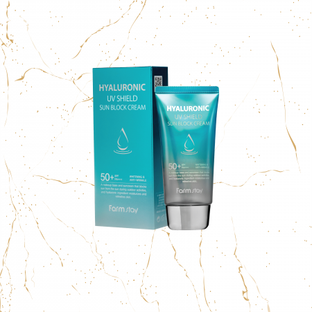 Crema de fata SPF cu acid hialuronic Farmstay Hyaluronic UV Shield Sun Block SPF 50+, 70 g [1]