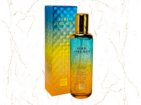 Ser & Toner de fata ( 2 in 1) nutritiv cu colagen si aur Farmstay Gold Collagen Nourishing, 130ml [1]