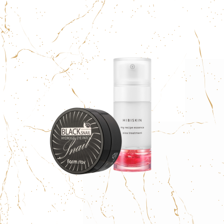 Promotie 2 + 1 Gratuit - SET hidratare si revitalizare Hibiskin Cica Treatment & Rose active + Patch-uri pentru ochi cu extract de melc negru Farmstay Black Snail Hydrogel, 90g - GRATUIT