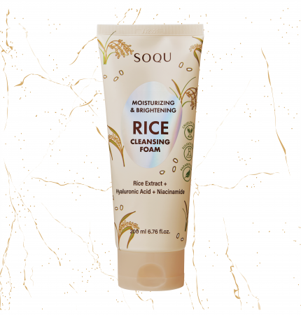 Spuma de curatare coreeana - Spuma de curatare SOQU Moisturising & Brightening Rice, 200 ml