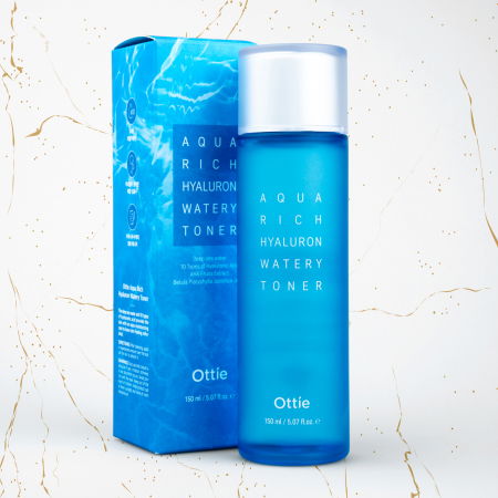 Toner de fata cu acid hialuronic Ottie Aqua Rich Hyaluron Watery, 150 ml [1]