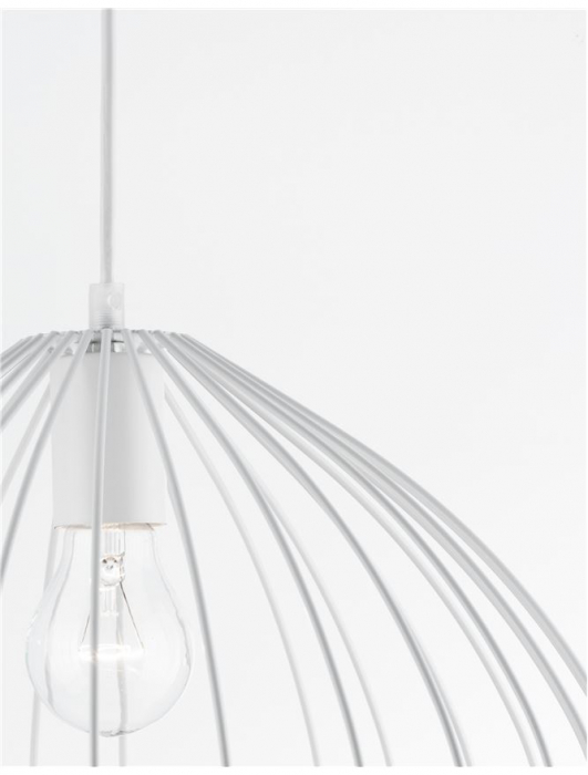 Lustra alba tip pendul Delfi, din metal, Ø 37 cm, inaltime reglabila, 9402572 - Novaluce [6]