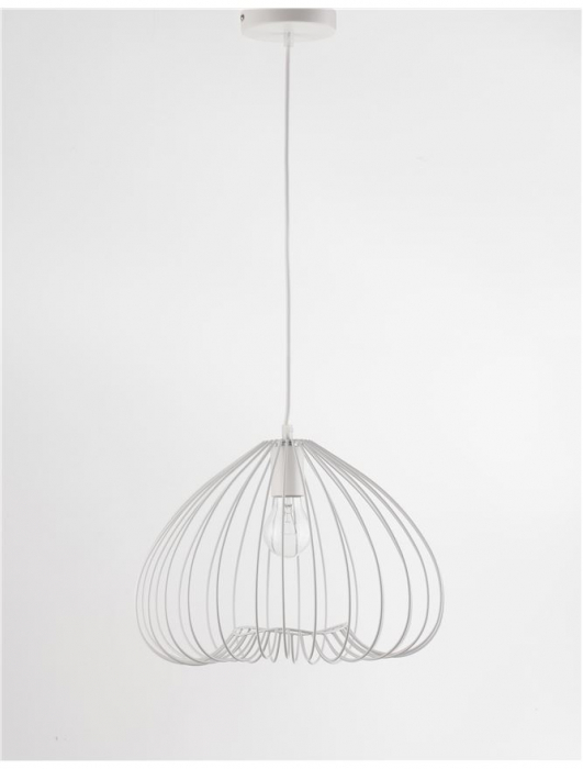 Lustra alba tip pendul Delfi, din metal, Ø 37 cm, inaltime reglabila, 9402572 - Novaluce [3]