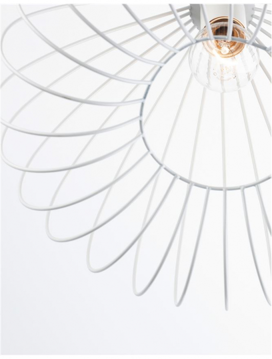 Lustra alba tip pendul Delfi, din metal, Ø 37 cm, inaltime reglabila, 9402572 - Novaluce [5]