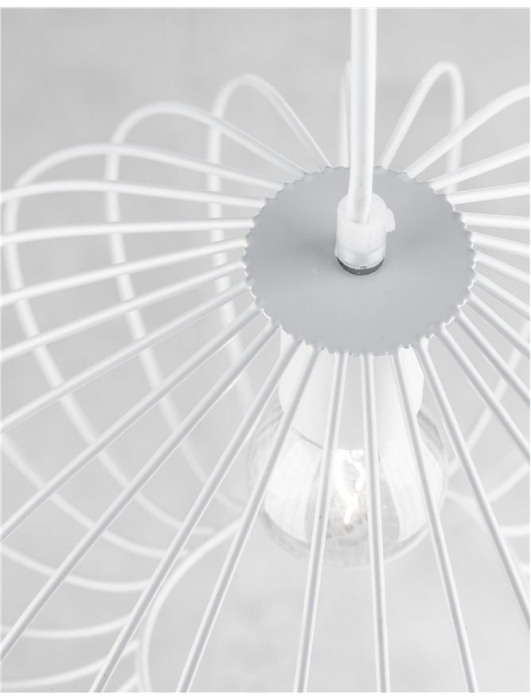 Lustra alba tip pendul Delfi, din metal, Ø 37 cm, inaltime reglabila, 9402572 - Novaluce [7]