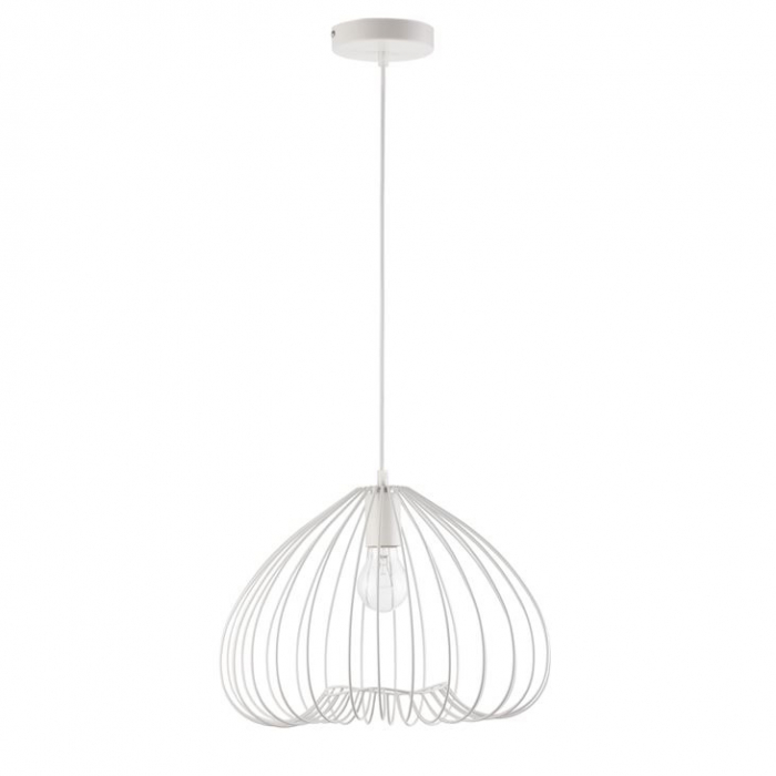 Lustra alba tip pendul Delfi, din metal, Ø 37 cm, inaltime reglabila, 9402572 - Novaluce [1]