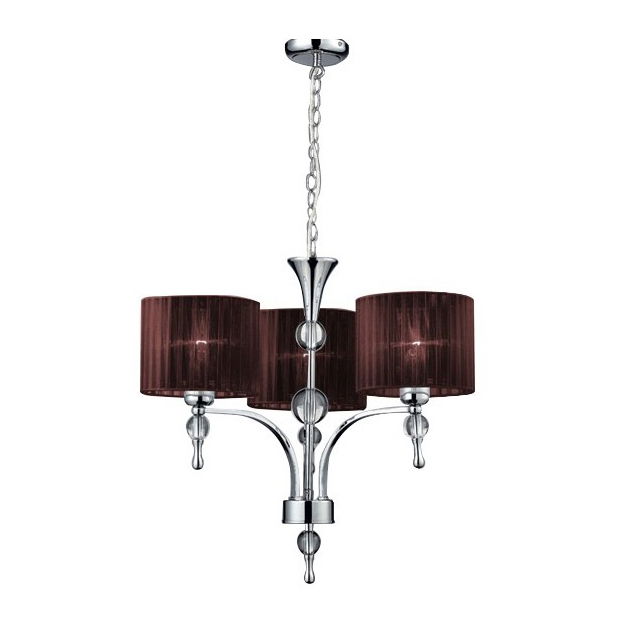 Lustra/candelabru cu suport metalic crom Louna 3/5/7 brate, abajur textil diverse culori, design modern, AZ 0500 - Azzardo [3]