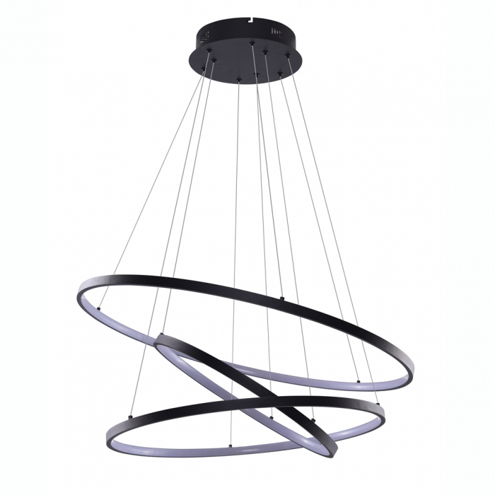 Lustra cu 3 inele LED dimabile Nava aurie/neagra/crom, inaltime reglabila, metal, AZ 2989 - Azzardo [3]