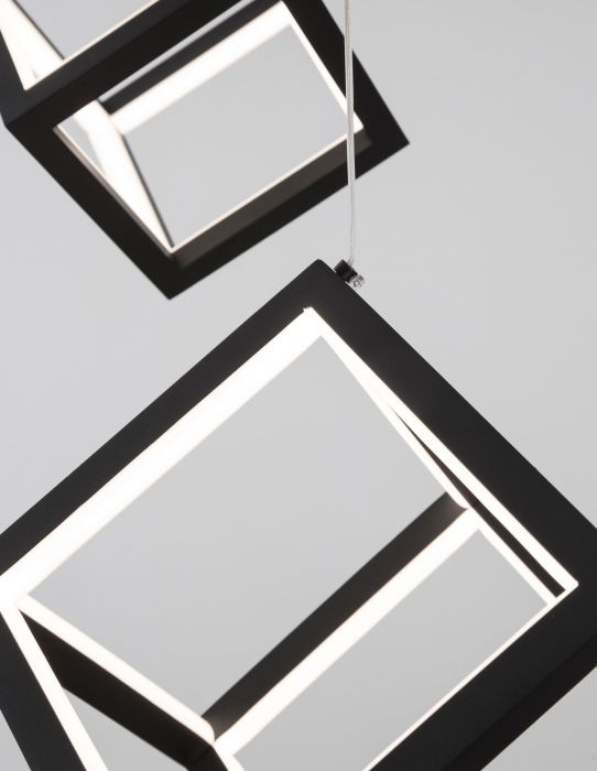 Lustra dimabila aurie/neagra LED 3 pendule forma cub Gerho 56 cm, design minimalist, 9818231 - Novaluce [7]