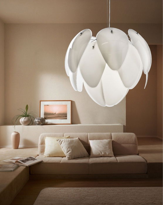 Lustra extravaganta Lovisa 60x50 cm, sticla alba/fumurie, design modern, AZ 2996 - Azzardo [9]