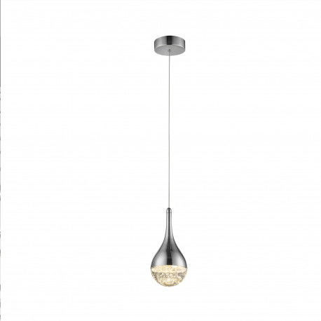 Lustra LED tip pendul crom Jengo Ø 10 cm aspect picatura metal-sticla cu bule decorative, inaltime ajustabila, 773106 - Schuller [1]