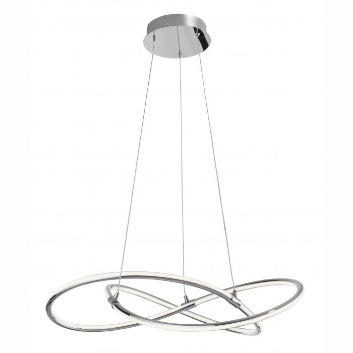 Lustra moderna crom forma bucla Lempi 60 cm, iluminare LED, 8101141 - Novaluce [1]