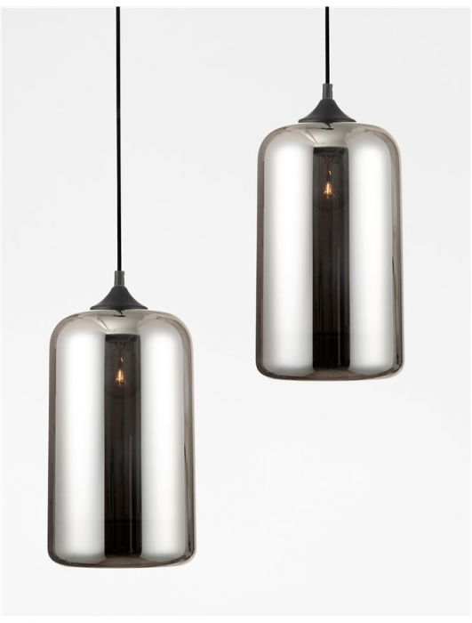 Lustra moderna pendul cilindric sticla crom Ivka Ø 17,5 cm, inaltime reglabila, 9726481 - Novaluce [2]