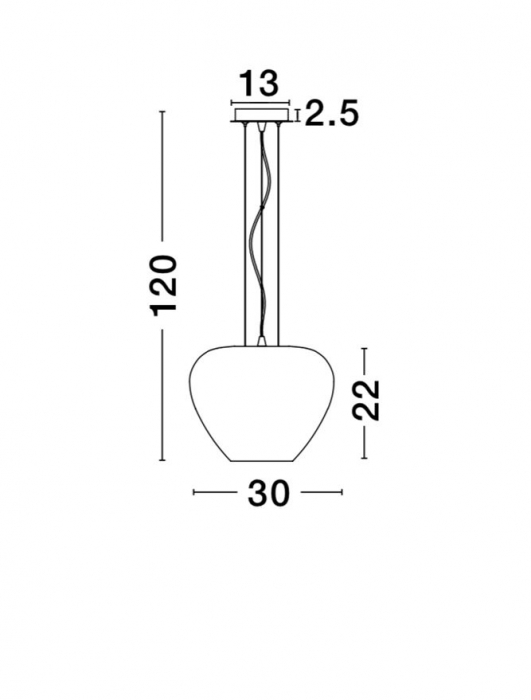 Lustra moderna pendul sticla crom/alba Shiree Ø 30 cm, inaltime reglabila, 9207602 - Novaluce [2]