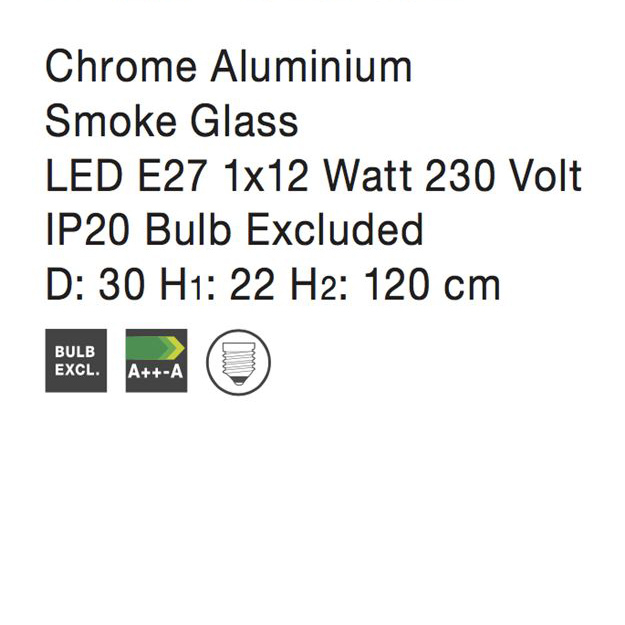 Lustra moderna pendul sticla crom/alba Shiree Ø 30 cm, inaltime reglabila, 9207602 - Novaluce [3]