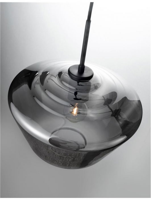 Lustra moderna pendul sticla crom Kale, Ø 30 cm, inaltime reglabila, 9724141 - Novaluce [2]