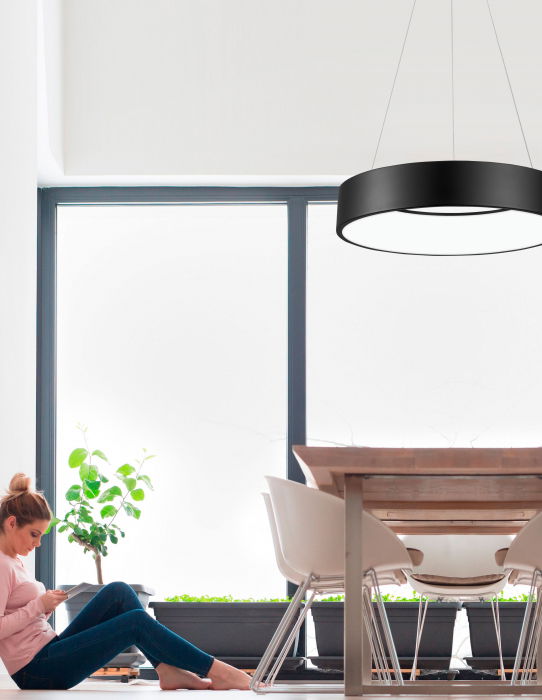 Lustra moderna rotunda LED Rondo Full Ø60 cm, metal maro/gri/negru/alb, 6167205 - Novaluce [8]