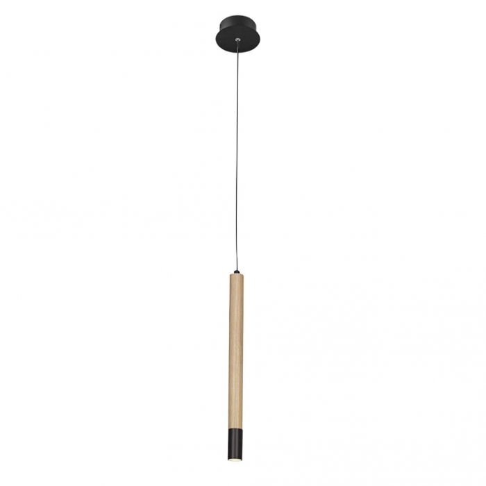 Lustra pendul lemn/metal negru Elodi, design modern, iluminare LED, AZ 3339 - Azzardo [1]
