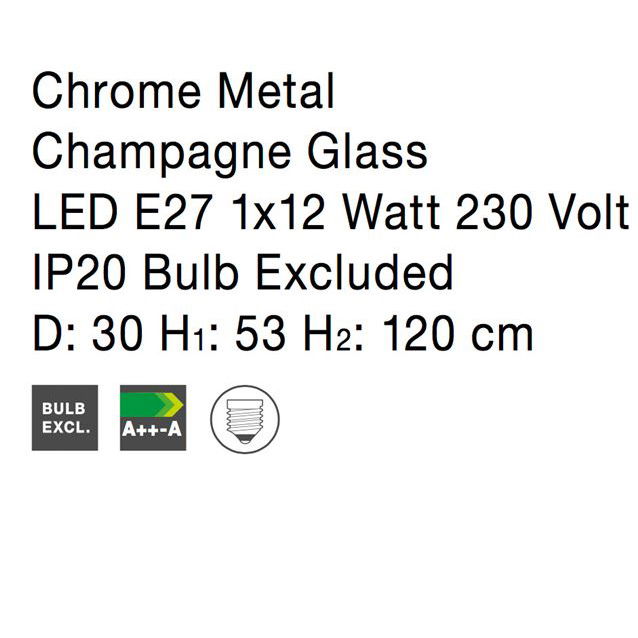Lustra rotunda sticla cupru/sampanie/crom Ria Ø 30 cm, inaltime reglabila, 9988105 - Novaluce [16]