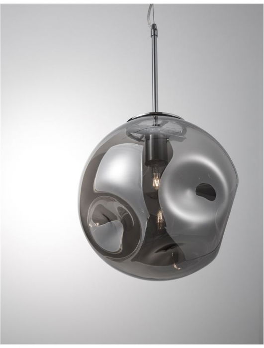 Lustra rotunda sticla cupru/sampanie/crom Ria Ø 30 cm, inaltime reglabila, 9988105 - Novaluce [11]