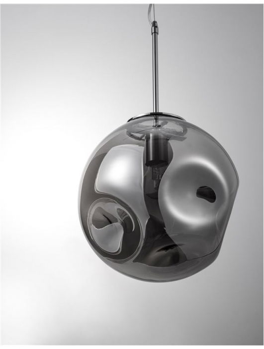 Lustra rotunda sticla cupru/sampanie/crom Ria Ø 30 cm, inaltime reglabila, 9988105 - Novaluce [10]