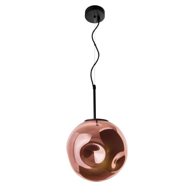 Lustra rotunda sticla cupru/sampanie/crom Ria Ø 30 cm, inaltime reglabila, 9988105 - Novaluce [1]