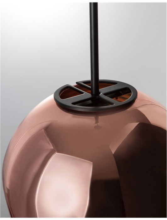 Lustra rotunda sticla cupru/sampanie/crom Ria Ø 30 cm, inaltime reglabila, 9988105 - Novaluce [4]